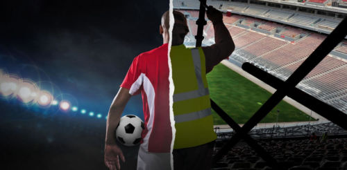 Fußball-Spektakel auf Kosten der Arbeitnehmer_innen: Die WM in Katar findet auf dem Rücken der Arbeitsmigrant_innen statt. © Amnesty International